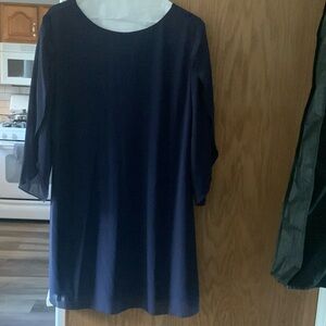 Grace and Karin simple navy blue see through sleeves dress great for wedding